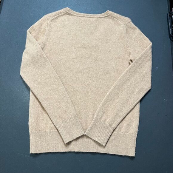 Quince Womens 100% Cashmere Sweater Tan Long Sleeve V-neck Small EUC - Picture 2 of 7